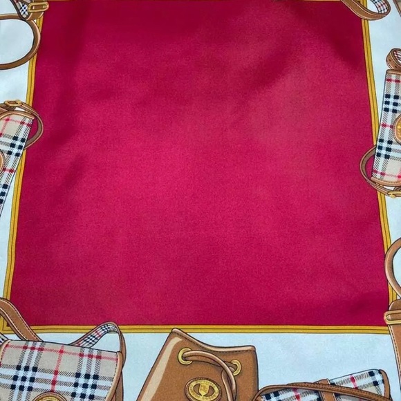 auth BURBERRY re-issue HANDBAGS silk SCARF 34" - Picture 6 of 7